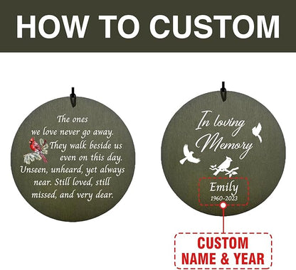 Personalized Sympathy Wind Chime, Sympathy Gifts for Loss of Loved One, Cardinal Wind Chimes, Loss of Mother Memorial Gift,Memorial Wind Chimes Deep Tone, Product in USA
