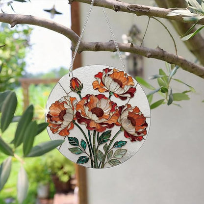 Beautiful Floral Window Decor, Acrylic Window Hanging Suncatcher, Home Garden Decorations, Christmas Mother's Day Valentine's Day Ornaments, Housewarming Gifts, Festival Gifts for Mom Her