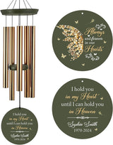 ASTARIN Memorial Butterfly 36" Wind Chimes, Personalized Name Sympathy Wind Chime, in Memory of Loss Mom Loved One, Large Deep Tone Bereavement Windchimes for Outdoors Clearance(Produced in USA)