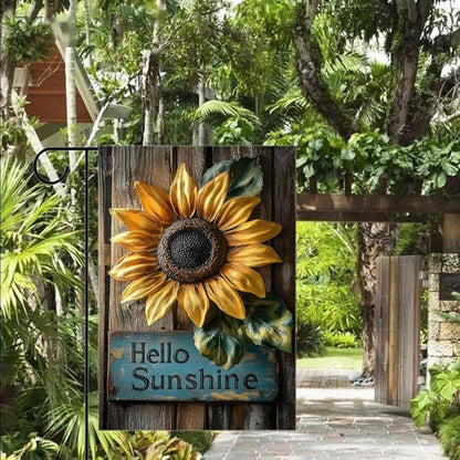 Gkyygk Welcome Garden Flag 12x18 Inch Hello Sunshine Sunflower Double Sided Small Burlap Banners Yard House Seasonal Farmhouse Home Decor for Men Women