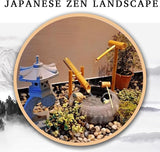 Handmade Solar Water Pump Fountain Kit, Free Standing Bamboo Fountain, Japanese Rocking Water Fountain, Patio Water Fountains, for Creates a Captivating Outdoor Fountain,Raw Bamboo