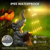 Garden Decor Watering Elephant Statues, Mother's Day, Birthday Gifts for Women Mom Grandma, Valentine's Day, Garden Art Housewarming Decor- Outdoor Statue Solar Lights Ornament for Yard Patio Balcony