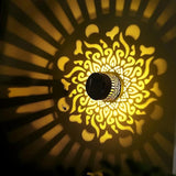 Decorative Solar Mandala Lights, Solar Wall Step Deck Light Outdoor Garden Decor, Mandala Theme Outdoor Fence Lights for Garden Post Patio Backyard Yard Decor