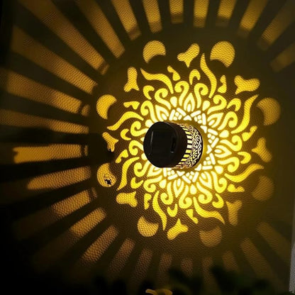 Decorative Solar Mandala Lights, Solar Wall Step Deck Light Outdoor Garden Decor, Mandala Theme Outdoor Fence Lights for Garden Post Patio Backyard Yard Decor