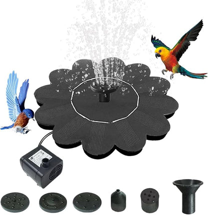 Bird Bath Solar Fountain | Solar Powered Fountain Pump,Waterfalls Outdoor Birdbath for Pool Pond Landscape Yard Patio Porch Deck Backyard