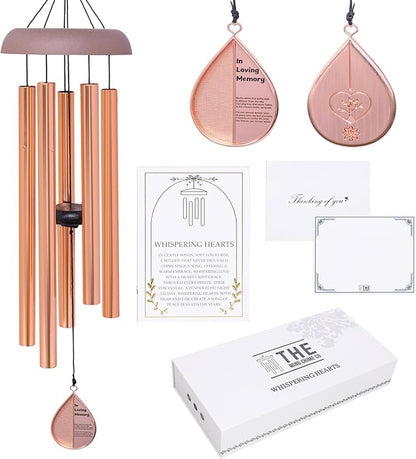 28” Wind Chime with Gift Box – Whispering Hearts Collection – Rose Gold