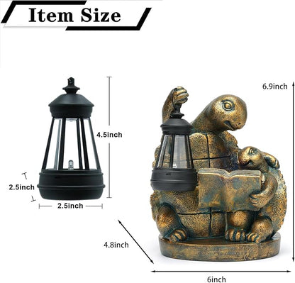 Turtle Solar Powered Outdoor Garden Statue, Resin Statue with Solar Light Lantern, Decorative Lawn, Yard Outdoor Turtle Decoration. Unique Home Decoration, Gifts for Women,Mom on Mother's Day
