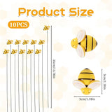 10PCS Bee Garden Stakes Decor Small Bees Yard Decor Metal Garden Stakes Honey Bee Decors Spring Summer Resin Bumble Bees Gardens Stake for Lawn Corridor Plant Pot Pathway Flower Bed