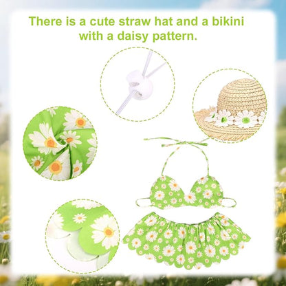 Lyreh Goose costume straw hat scarf costume, used for lawn sculpture, outdoor garden, courtyard, terrace decoration