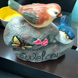 Sculpture Tabletop Statue Resin Welcome Sign Bird Garden Statue Animal Sculpture Art Decoration Terrace Lawn Garden Decoration Figurines