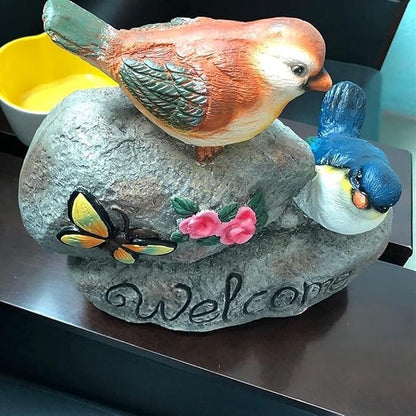 Sculpture Tabletop Statue Resin Welcome Sign Bird Garden Statue Animal Sculpture Art Decoration Terrace Lawn Garden Decoration Figurines