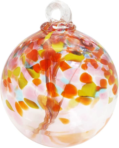 Dale Tiffany Hand Blown Glass, 4" Diameter Eden, Tree of Life Collection, Witch Globe Hanging Garden Indoor/Outdoor Decorative Ornament Gazing Ball