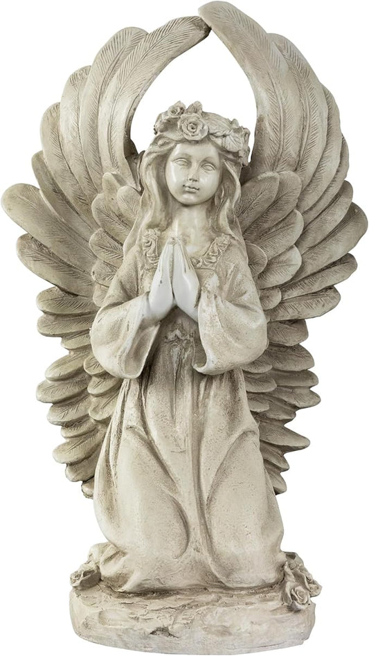Northlight 15.25" Angel Kneeling in Prayer Outdoor Garden Statue