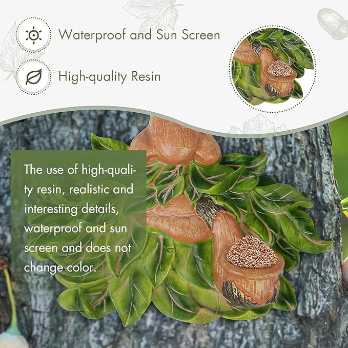 vomiceak Tree Face Decor Outdoor - Bird Feeder, Unique Old Man Tree Face Hugger Statues - Glow Eyes in Dark, Funny Garden Patio Art Statue Decor