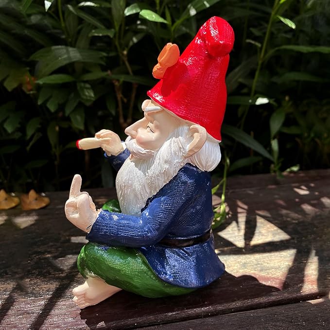 Funny Garden Gnome Statue - Mini Figurine Ornament for Outdoor Fairy Garden & Indoor Decor, Resin Craft Gift (Santa Claus)