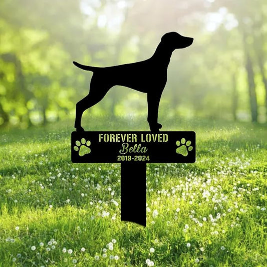 Custom Vizsla Dog Metal Memorial Garden Stake Personalized Pet Grave Marker Name Sign Remembrance Stake Decor Sympathy Dog Loss,Outdoor Statues for Yard Garden Lawn Patio Pathway Grave Ornament.