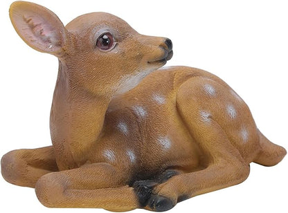 Alomejor Sika Deer Sculpture Art Craft Outdoor Garden Decoration Ornaments for Landscape, Garden, Park DecorationDurable ResinSynthetic -6.7x4.5in-2Pcs