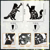 Bnesi Floral Long-Haired Cat Yard Decor Pet Grave Markers Metal Sign Silhouette Garden Ornament Pet Grave Markers Outdoor Cat Memorial Gift Flowerbed Decor (Lively)