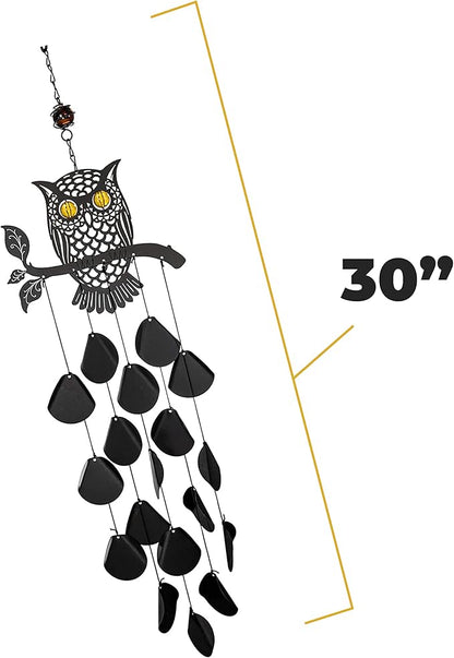 VP Home 30-inchBlack Tribal Owl Wind Chimes for Decoration, Unique Tribal Owl Windchimes Best for Outdoor Decoration Garden Decor, Yard Decor Chimes Gift for Women, Mom, Grandma, Unisex
