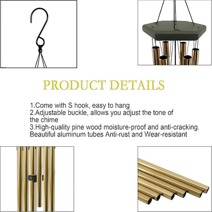 Retirement Gift for Woman Men, 32" Wind Chimes for Retirement, Happy Retirement Gifts for Coworker Colleague Boss Teachers Nurses Friends, Going Away Gifts Retirement Decorations,Green