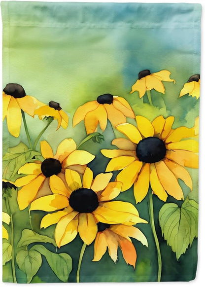 Caroline's Treasures Maryland Black-Eyed Susans in Watercolor House Flag Large Porch Sleeve Pole Decorative Outside Yard Banner Artwork Wall Hanging, Polyester, House Size, Multicolor