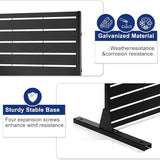 FENCY Metal Privacy Screen with Stand 72" H×44" W Outdoor Freestanding Privacy Panels, Outdoor Privacy Screen for Deck Patio Balcony(Black-Louvered)