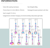 HDCRYSTALGIFTS 9 Pack Crystal Prisms Suncatchers, Rainbow Hanging Crystals Sun Catchers Indoor Windows, Colorful Beads Chains for Home Christmas Tree Decor