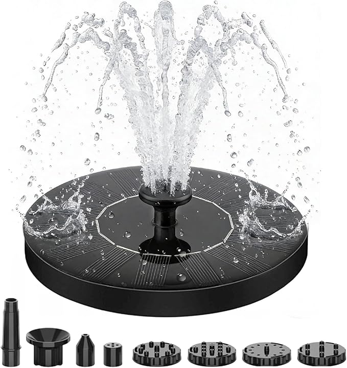 Solar Fountain Pump,Floating Solar Water Pump for Pond, Outdoor Water Feature for Garden, Pool, Patio, Lawn & Garden Decor (5.1inch)