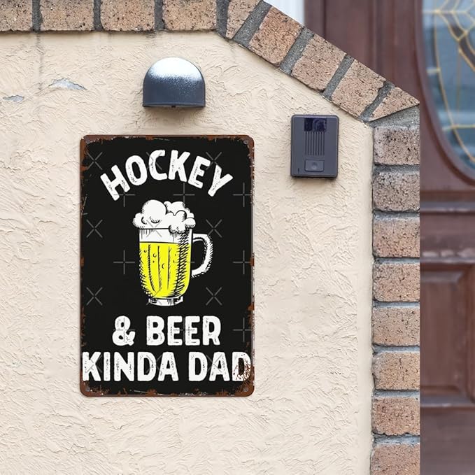 Retro Tin Signs Hockey 8x12 Inches Metal Wall Decor for Garden,Kitchen,Living Room,Patio,Office,Bathroom,and More! Vintage Funny Sign