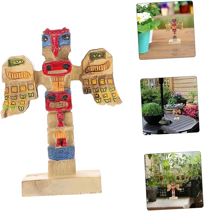 Resin Tribal Symbol Statue for Garden Decoration Handpainted Ornament Unique Design Outdoor Resin Craft Auspicious Tribal Token Figurine for Courtyard Decor