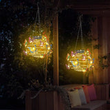 2 Pack Butterfly Solar Lights Outdoor Hanging Lantern with Handle, Solar Powered Butterflies Garden Decor for Outside Patio Yard Porch Pathway Butterfly Gifts for Women (Warm White LED Lights)