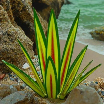 Metal Agave Plant Art Yard Large Tequila Rustic Sculpture Statue - Outdoor Decoration Agave Metal Plant Courtyard Garden Lawn Ornament Stakes Gift - 12 Leaves