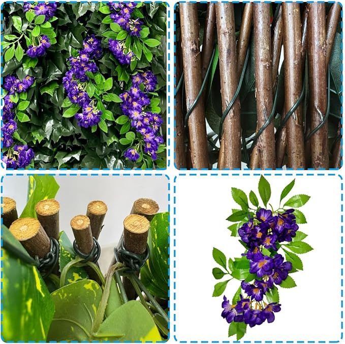 Artificial Expandable Ivy Privacy Fence Screen,Adjustable Size,Dense Leaf Panel,Perfect for Balcony,Garden,Fence Cover and Green Wall Decoration