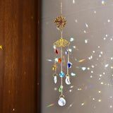 Crystal Suncatcher with Flower, Hanging Rainbow Maker with Colorful Prisms, Honeybee Suncatcher Gift, Window Ornament for Home, Garden, Patio Decor