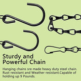 RIFNY 20 Inch Chain for Hanging Plants, Black Small Plant Chains for Hanging Baskets Kits with Hooks for Bird Feeders Planters Billboards Lanterns Wind Chimes Ornaments Outdoor Indoor Use (10 PCS)