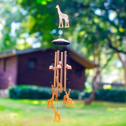 Giraffe Wind Chimes Outdoor Giraffe Gifts for Women Mom Men Dad Unique Birthday Gifts Metal WindChimes for Outside/Indoors, Patio, Lawn, Yard, Home Decor, Outdoor Decor, Garden Decorations