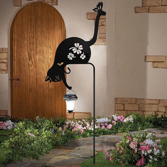 Cat and Dog Metal Decorative Garden Stakes, Silhouette Stakes Animal, Yard Art for Outdoor Decor, Patio, Lawn Ornaments, Animal Lovers Gifts(new cat)