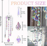 Crystal Sun Catcher Hanging Suncatchers Crystal Prisms Wind Chime Room Decor for Garden Home Windows Decoration (Colored Chandelier)