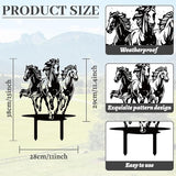 WADORN Herd of Horses Metal Decorative Garden Stakes, Black Horses Outdoor Statues Silhouette Funny Horse Lover Gifts Stakes Ornaments for All Season Home Yard Art Garden Patio Backyard Lawn Decors