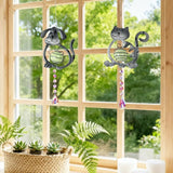 Cat＆Dog Garden Suncatcher,2 Pack Suncatchers with Crystal,Metal Sun Catchers Indoor Window Ornament for Outdoor Indoor Home Garden Decoration