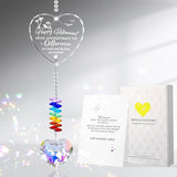 Retirement Gift Crystal Suncatcher,Retirement Gifts for Women Men,Gifts for Retired Coworker Nurse Teacher-Heart Prism Sun Catcher with Card for Window