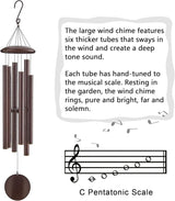 Extra Large Wind Chimes for Outside Deep Tone, Sympathy Memorial Gifts for Loss of Loved One,48" Big Wind Chime w/ 6 Heavy Tuned Aluminum Tubes Outdoor Clearance for Garden,Yard,Patio & Lawn