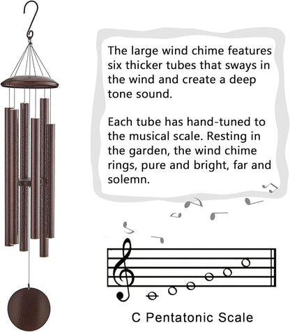Extra Large Wind Chimes for Outside Deep Tone, Sympathy Memorial Gifts for Loss of Loved One,48" Big Wind Chime w/ 6 Heavy Tuned Aluminum Tubes Outdoor Clearance for Garden,Yard,Patio & Lawn