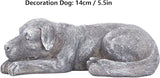 Hapivida Dog Garden Statue, Puppy Garden Memorial Stone Sleeping Dog Sculpture Decor Outdoor Resin Realistics Sculptures Grey