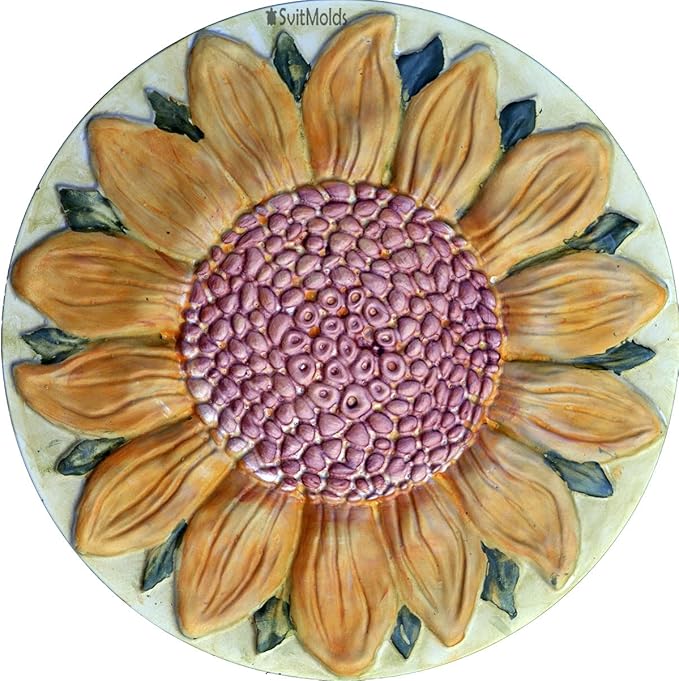 Sunflower Plastic Mold Stepping Stone Garden Path Concrete Plaster #S18