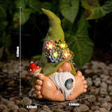 Joint Honglin Solar Turtle Garden Statue with Bunny and LED Succulent Flowers – Outdoor Lawn Decor with Lights, Cute Animal Yard Ornament for Patio, Pathway, or Garden Gift (Gnome)