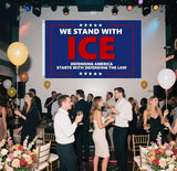 We Stand With Ice Flag 4X6Ft, Defending America Starts With Defending The Law Flags,CIty Banner, Men Women Banner,Vibrant Colors, Double Stitched with 2 Brass Grommets, Bar Garden Street Decoration, GYM, Office Decor,Indoor Outdoor Use,Gifts. (4X6FT)