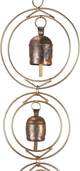27" Metal Wind Chimes for Outside with 5 Tuned Bells – Rustic Gold Outdoor Garden Decor – Windchimes for Outdoors Yard Decorations Deep Tone Chimes – Garden Decor for Outside with Decorative Bells