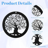 Molain Replacement Wind Catcher, Wind Chime Parts with 16.4FT Nylon Cord Vintage Black Tree Design Sail Replacement Hanging Decoration Ornament