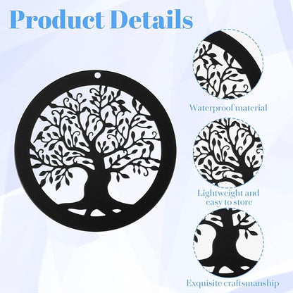 Molain Replacement Wind Catcher, Wind Chime Parts with 16.4FT Nylon Cord Vintage Black Tree Design Sail Replacement Hanging Decoration Ornament